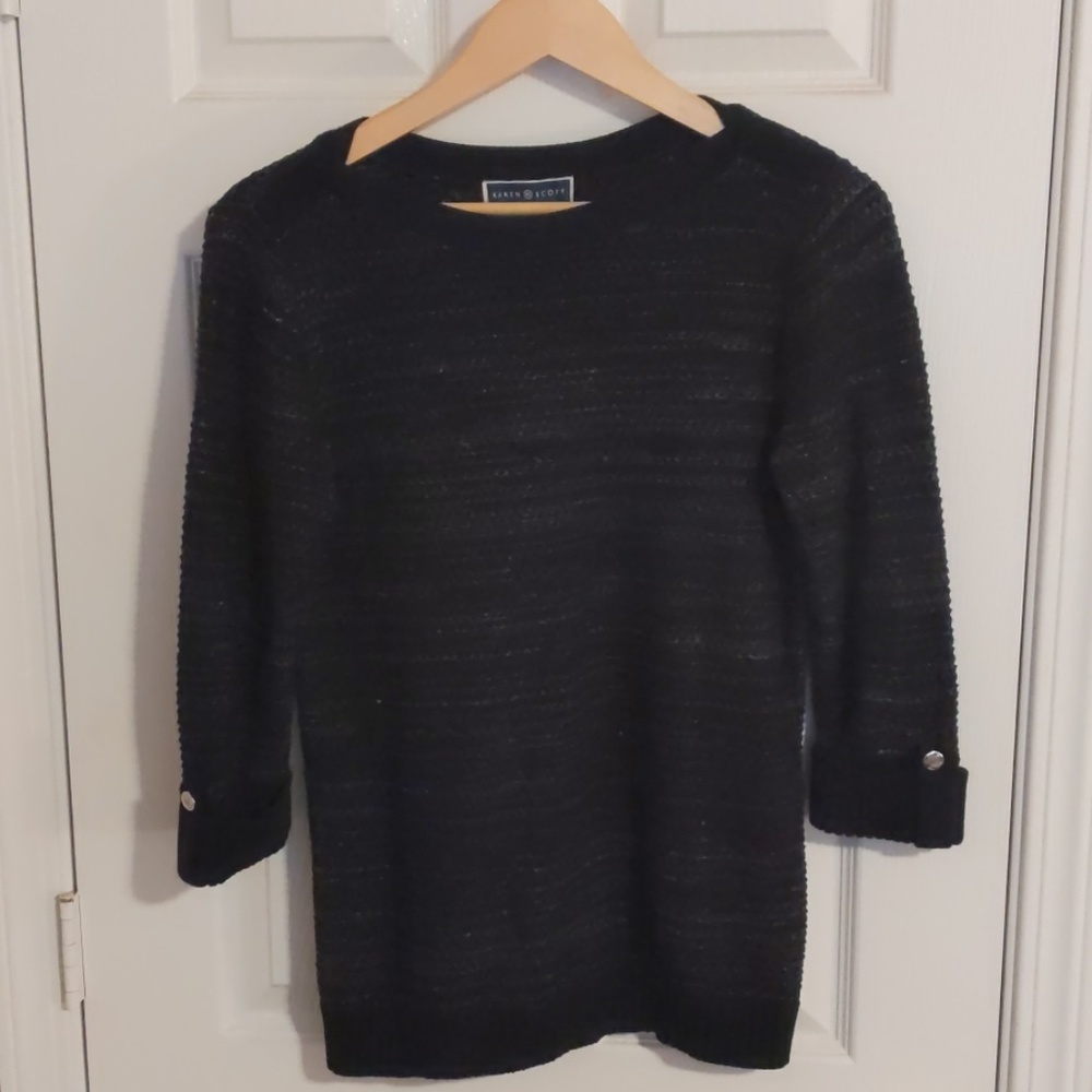 Karen Scott boatneck 3/4 sleeve sweater